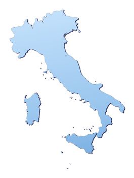 Italy map filled with light blue gradient. High resolution. Mercator projection.