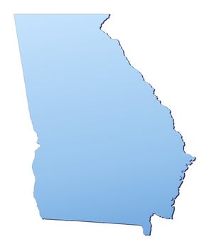 Georgia(USA) map filled with light blue gradient. High resolution. Mercator projection.