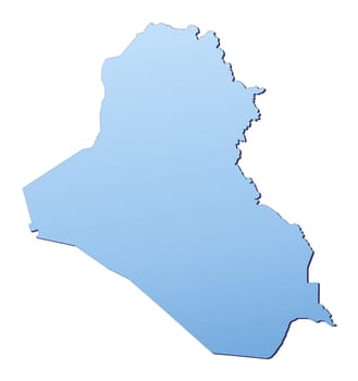 Iraq map filled with light blue gradient. High resolution. Mercator projection.