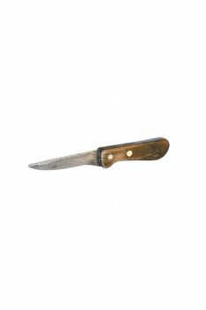 old steel knife isolated on white background