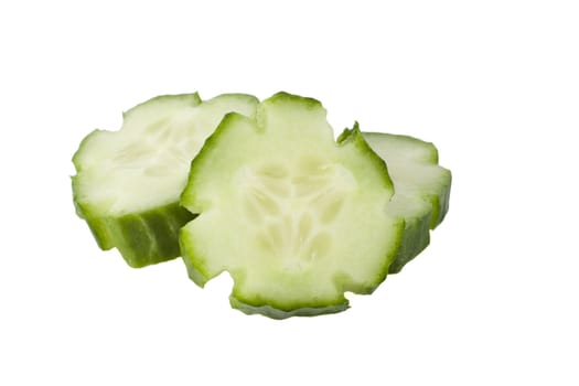 Isolated cucumbers slices