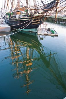 old galleon and old harbor in Salem massachusets Usa