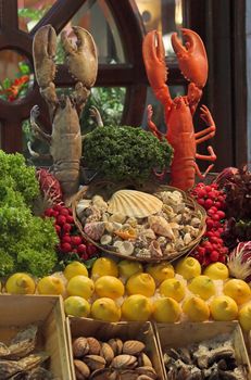 Belgian seafood restaurant in Brussels - seafood on display