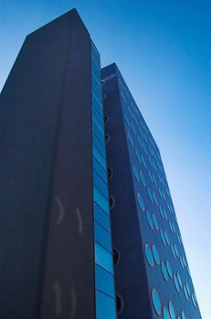 Facade of a modern skyscraper in Holland