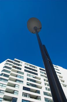 City light in a modern residential area in Rijswijk, Holland