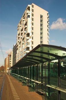 Bus and tram station in Rijswijk, Holland