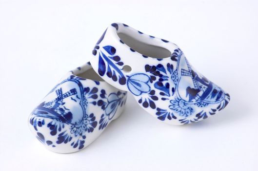 Set of Dutch porcelain clogs, traditional souvenir from Holland