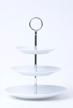 Stoneware three - level cake stand