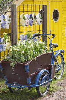 trolley bicycle for transporting flowers on exhibition in Holland