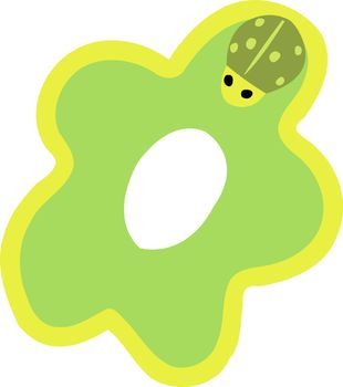 Ladybug on a  green leaf - Vector illustration