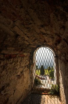 A view of Rovinj, Croatia, from the inside of the church tower