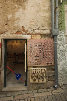 Back street in Rovinj, medieval city in Istria, Croatia