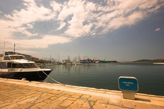 City harbour in Pula, capital of Istria