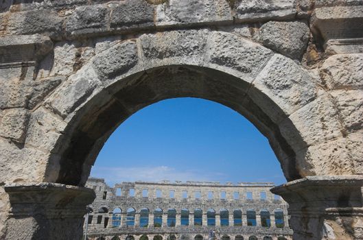 Arch of the Arena in Pula, Croatia