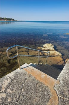 Rocky beach in Istria, croatian coast