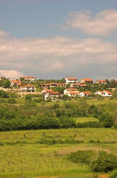 Croatian town on top of a hill in Istria