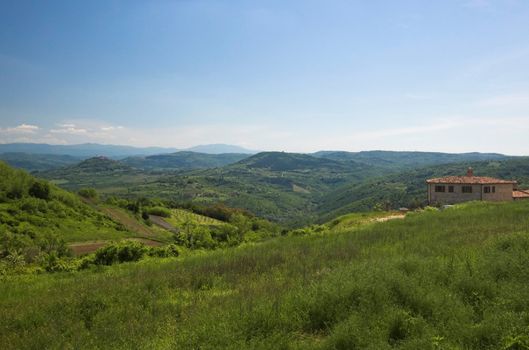 Countryside landscape in the Valley of Mirna, Croatia