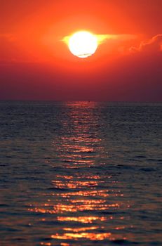 romantic sunset at a sea in Croatia