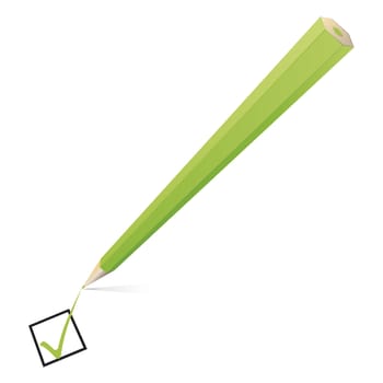 An image of a nice green pencil checking