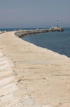 Bay wall (windshield) in the city of Umag in Croatia