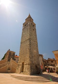Church tower in Umag, croatian town in Istria