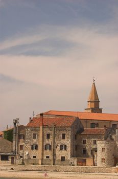 A view woth the church tower of Umag, Croatia