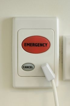Emergency button found at hospital bedsides