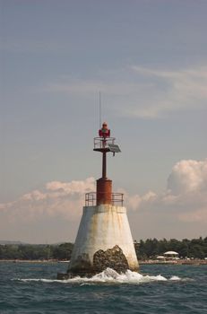 Bay light at the mouth of the bay of Pula, Croatia