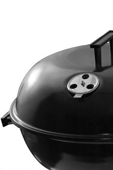 Black bbq close up, isolated on white