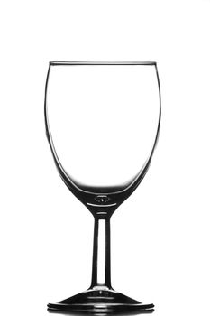 Short empty wine glass isolated on white