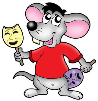 Cartoon mouse actor - color illustration.