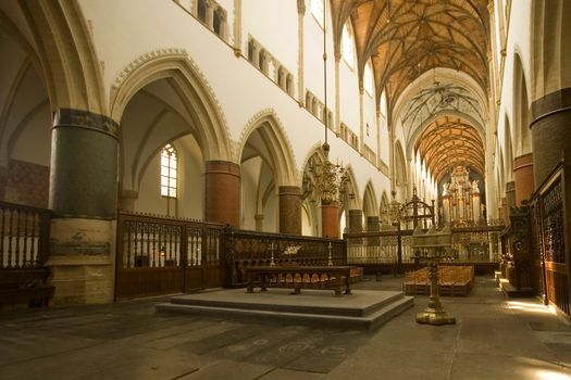inside Saint Bavo cathedral in Haarlem, Netherlands