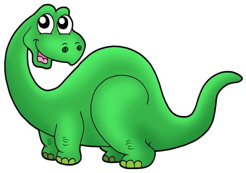 Cute cartoon dinosaur - color illustration.