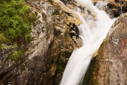 Mountain waterfall in Polish Tatra region