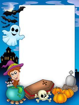 Halloween frame 1 - color illustration.