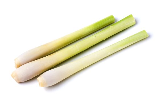 Fresh Lemon Grass on white background