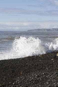 Splashing waves at Haumoana Beach