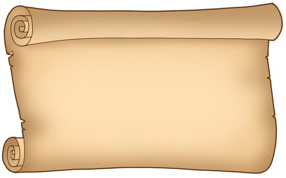 Old wide parchment - color illustration.