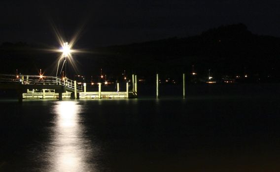 A jetty at night. Pauanui, Coromandel Peninsula, New Zealand