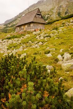 Wooden cottage in Polish Tatra mountains