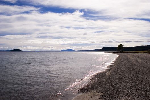 Lake Taupo, North Island, New Zealand. Taken from Waitakoko beach.
Lake Taupo was formed by a massive volcanic explosion
