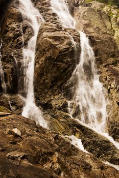 Mountain waterfall in Polish Tatra region