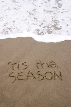 'tis the season written in the sand. A summer Christmas in the Southern Hemisphere.