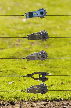 Wire strainers all in a row