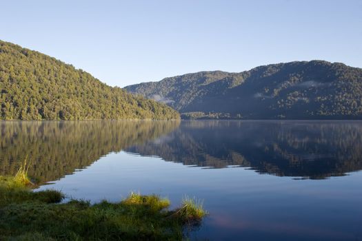 Early Morning on Lake Paringa in the West Coast of the South Island, New Zealand