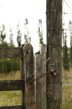 A gate on a farm property in Hawke's Bay, New Zealand