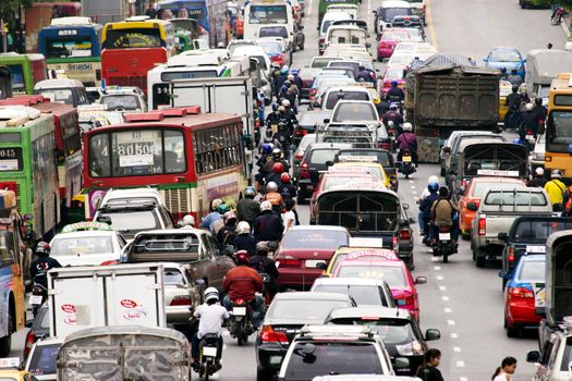 Crazy traffic in Bangkok