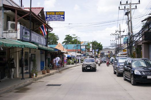 Road in Chaweng Beach, koh Samui, Thailand