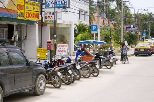 Road in Chaweng Beach, Koh Samui, Thailand