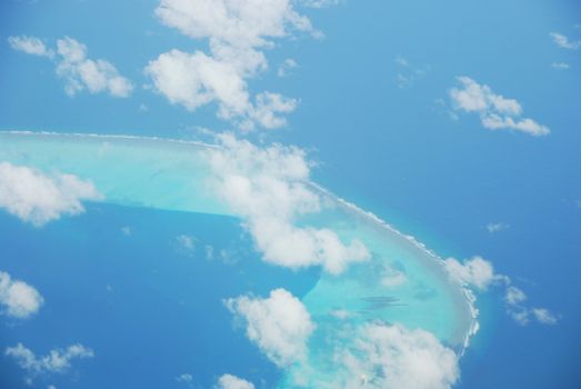 beautiful view of Maldives Island and gorgeous clouscape scene